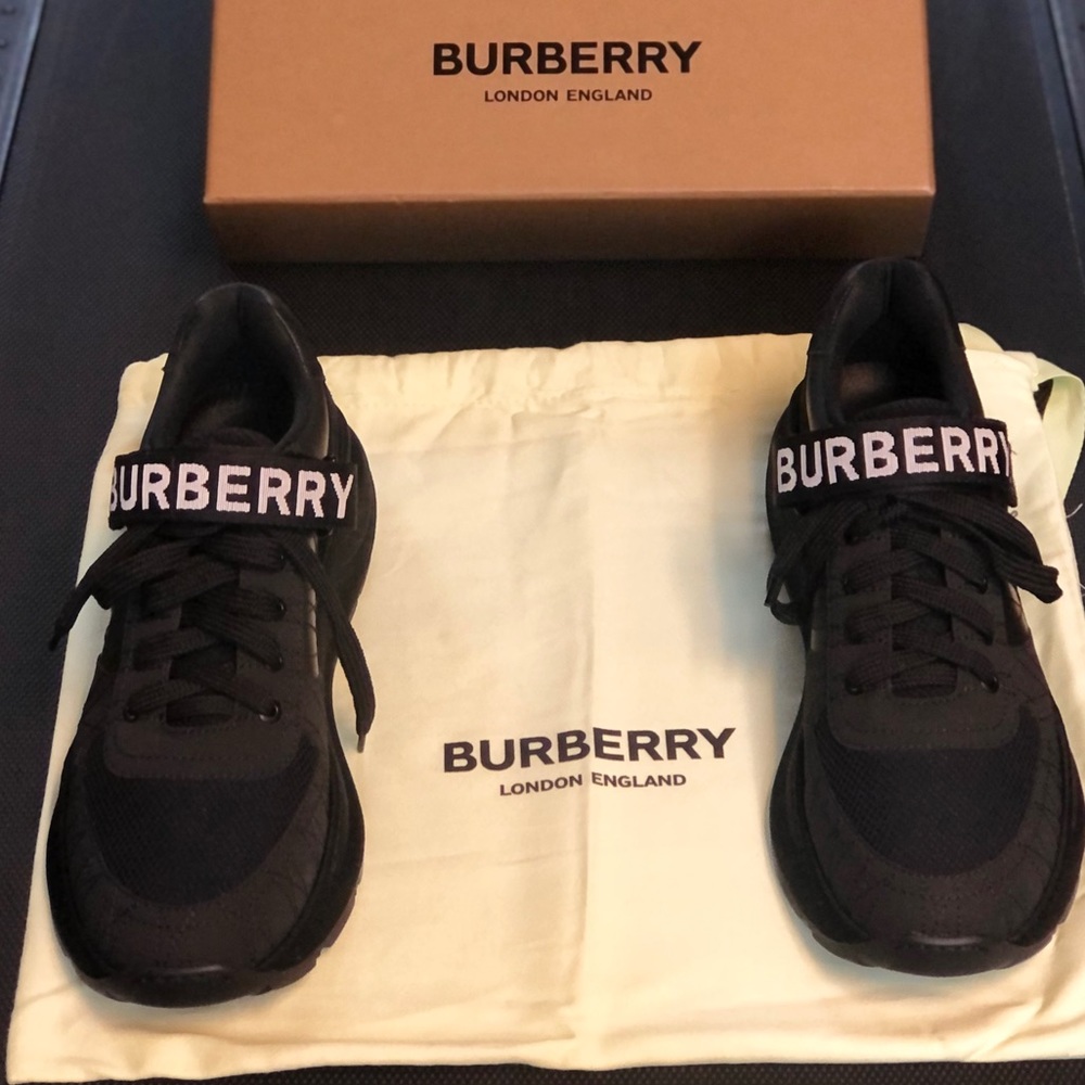 Burberry Ronnie Zig Mix Media Low-Top Trainers
